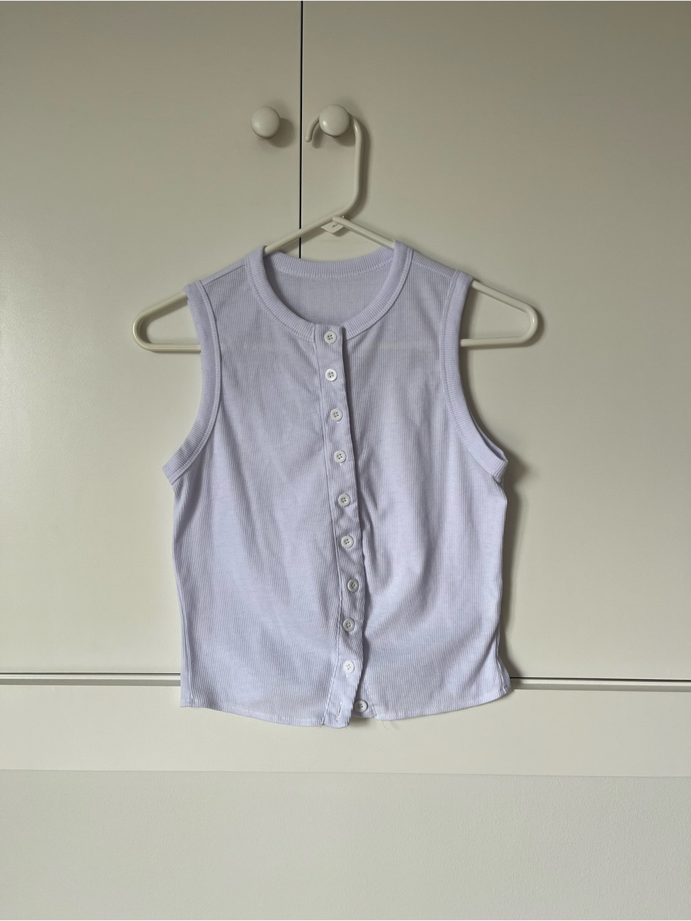 Girls' Sleeveless Button-Front Tank Top - Lavender